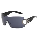 Y2K Oversized Rectangle One Piece Rimless Sunglasses