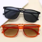 Double Bridge Flat Top Square Sunglasses
