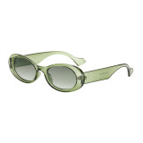 Retro Small Oval Thick Rimmed Sunglasses