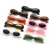 Retro Small Oval Thick Rimmed Sunglasses