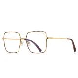 Retro Modern Square Thin Metal Arms Blue Light Blocking Glasses