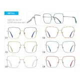 Retro Modern Square Thin Metal Arms Blue Light Blocking Glasses