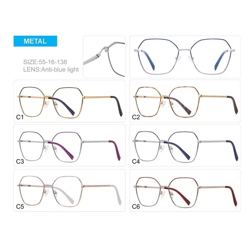 Polygon Cat Eye Metal Anti Blue Light Blocking Glasses