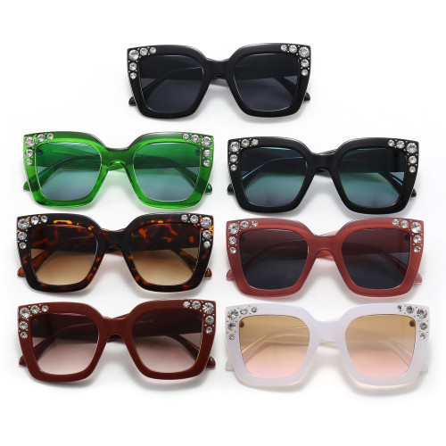 Retro Cat Eye Square Crystal Women Sunglasses