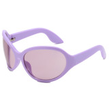 Cat eye Wrap Around Oval Outdoor Cycling Sporty Y2K Sunglasses