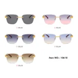 Rimless Rectangle Luxury Female SunGlasses