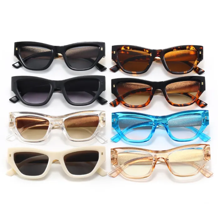 Cat Eye Women Flat Top Polygon Sunglasses
