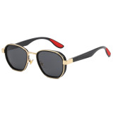 Retro Steampunk Metal Frame Square Sunglasses