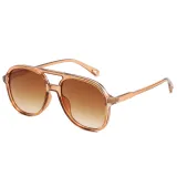 Double Bridge Flat Top Large Square Sunglasses