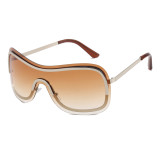 y2k Oversize One Piece Lens Rimless Goggle Shades Sunglasses