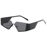 Rimless Irregular Narrow Shades Sunglasses