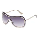 y2k Oversize One Piece Lens Rimless Goggle Shades Sunglasses