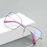 Polygon Metal Cat Eye Anti Blue Light Blocking Glasses