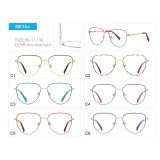 Women Metal Frame Cat Eye Blue Light Blocking Glasses