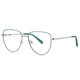 Women Metal Frame Cat Eye Blue Light Blocking Glasses
