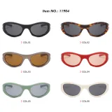 Y2K Wrap Around Rectangle Tinted Slim Sunglasses