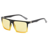 Square Oversized Flat Top Spring Hinges Sunglasses