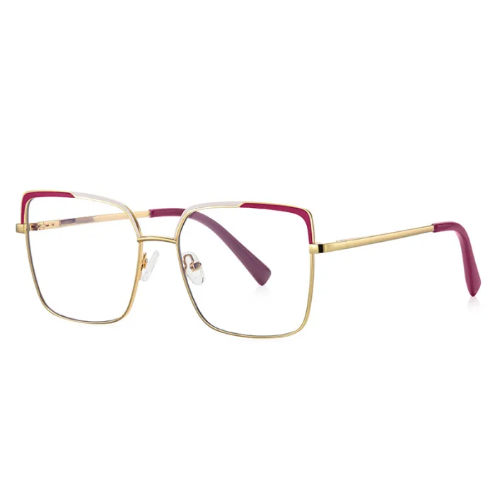 Retro Square Thin Metal Blue Light Blocking Glasses