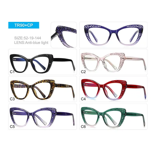 Women Cat Eye Clear Lens Blue Light Blocking Glasses