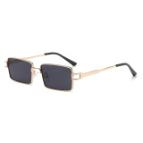 Rectangle Narrow Metal Frame INS Street Style Sunglasses