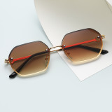 Vintage New Luxury Polygon Metal Frame Sunglasses