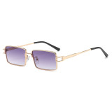 Rectangle Narrow Metal Frame INS Street Style Sunglasses