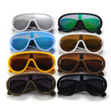 Y2K One Piece Lens Flat Top Oversize Shield Shades Sunglasses