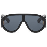 Y2K One Piece Lens Flat Top Oversize Shield Shades Sunglasses