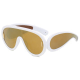 Y2K One Piece Lens Flat Top Oversize Shield Shades Sunglasses