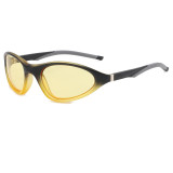 Y2K Cat Eye Women Wraparound Small Triangle Spring Hinges Sunglasses