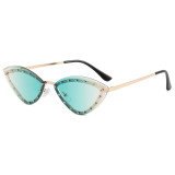Rimless Crystal Cat Eye Sunglasses