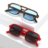 Retro Double Bridges Small Rectangle Sunglasses
