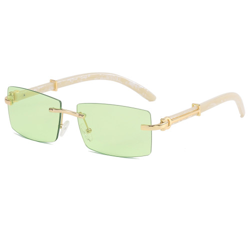 Rimless Rectangle Outdoor Vacation Sunshade Gradient Sunglasses