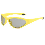 Y2K Retro Rectangle Wrap Around Outdoor Cycling Sporty Sunglasses
