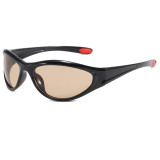Y2K Retro Rectangle Wrap Around Outdoor Cycling Sporty Sunglasses