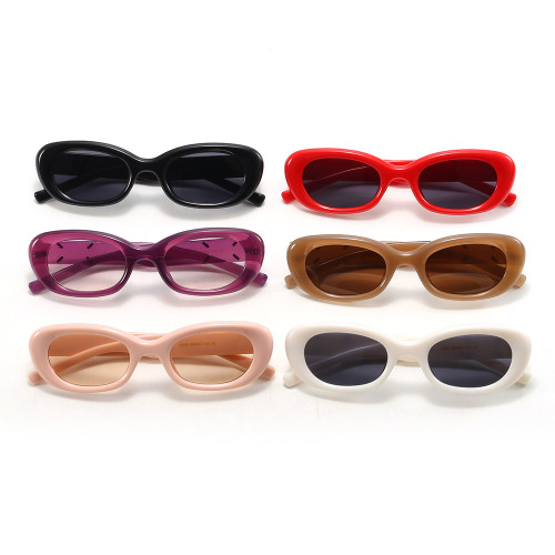 Retro Rectangle Narrow Frame UV Protection Outdoor Sunglasses