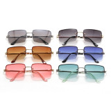 Retro Rectangle Rimless Gradient Outdoor Vacation Sunglasses