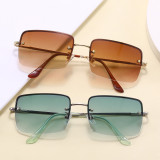 Retro Rectangle Rimless Gradient Outdoor Vacation Sunglasses