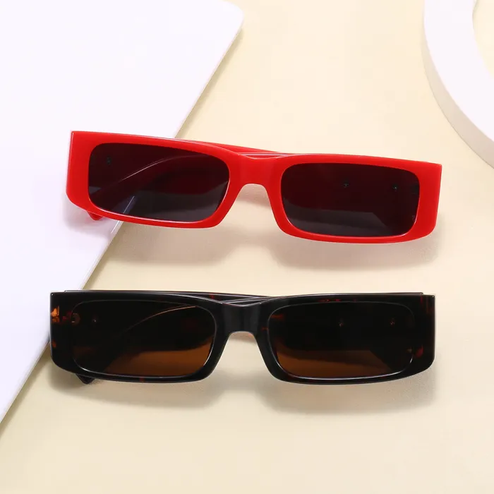 Retro Luxury Flat Top Small Rectangle Sunglasses