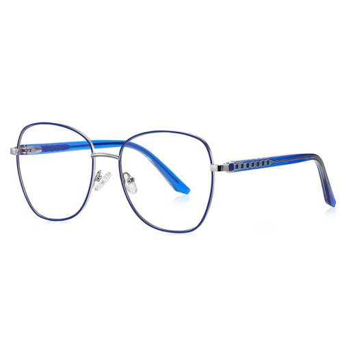 Retro Square Thin Metal Blue Light Blocking Glasses
