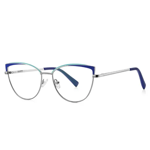 Women Cat Eye Metal Anti Blue Light Blocking Computer Glasses