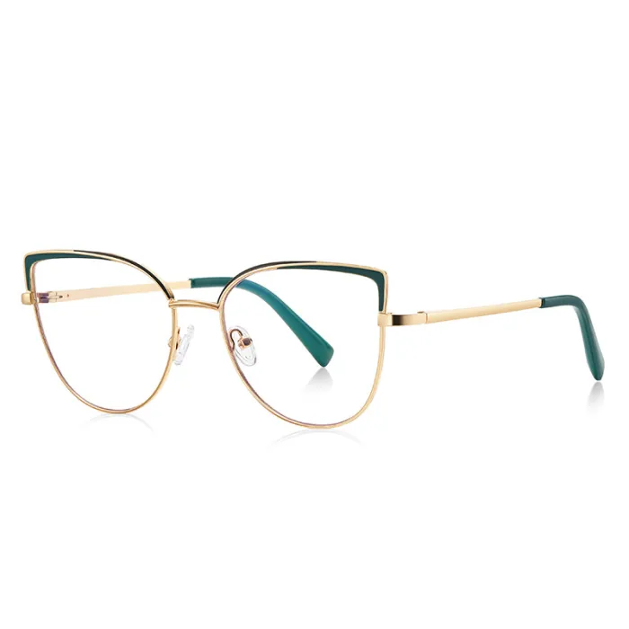 Elegant Lady Metal Cat Eye Blue Light Blocking Computer Glasses