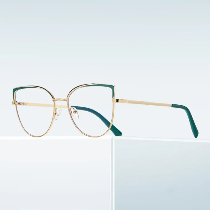 Elegant Lady Metal Cat Eye Blue Light Blocking Computer Glasses