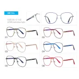 Retro Square Thin Metal Blue Light Blocking Glasses