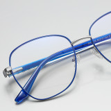 Retro Square Thin Metal Blue Light Blocking Glasses