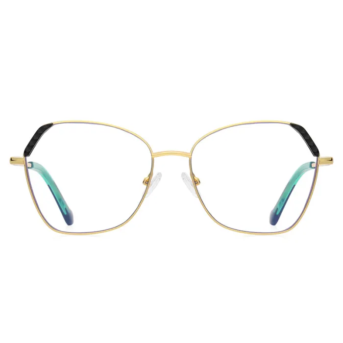 Polygon Cat Eye Metal Anti Blue Light Blocking Glasses