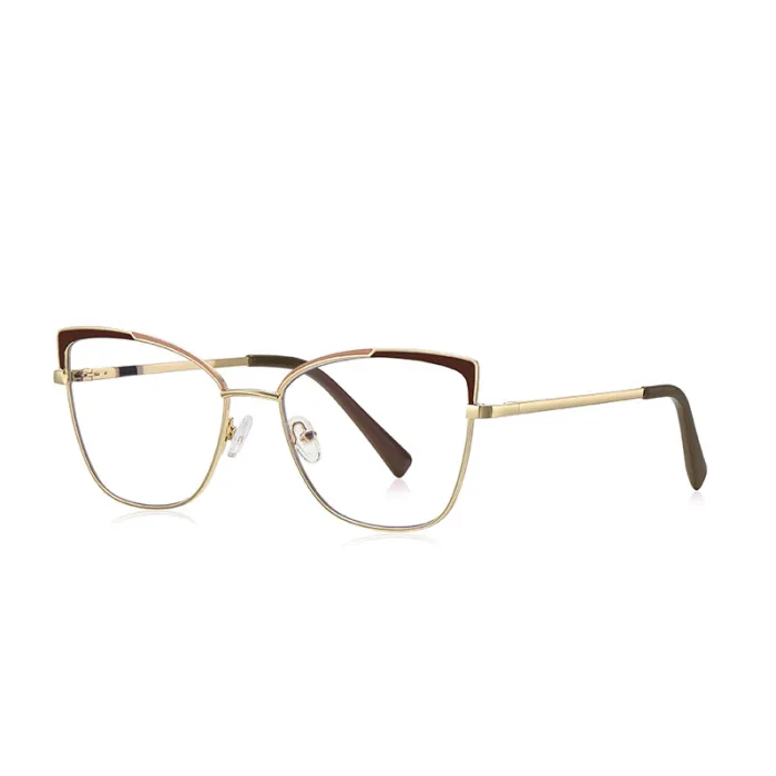 Women Cat Eye Blue Light Blocking Metal Frame Reading Glasses