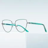Women Metal Frame Cat Eye Blue Light Blocking Reading Glasses