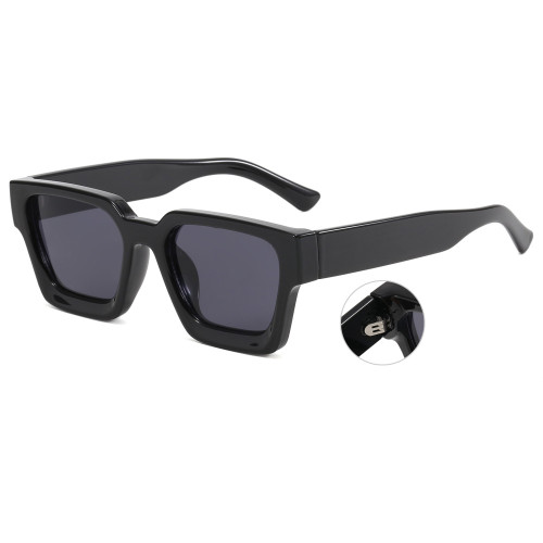 Vintage Black Chunky Square Sunglasses