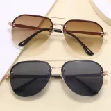 Half-Rimless Pilot Aviation Sunglasses